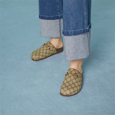 gucci horsebit slip on|Women's Horsebit slipper in GG Supreme .